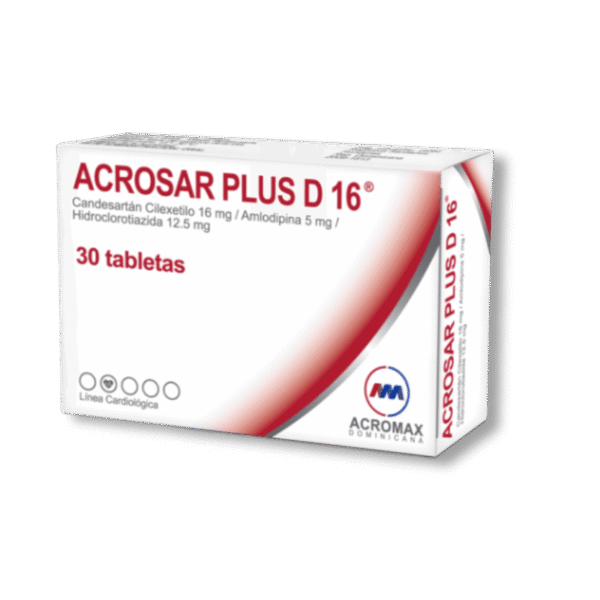 ACROSAR PLUS D 16 /5 /12.5 MG X 30 TAB
